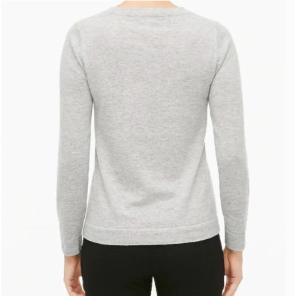 J. Crew Cotton Wool Blend Teddie Sweater Heather Dove Gray F5199 Size S